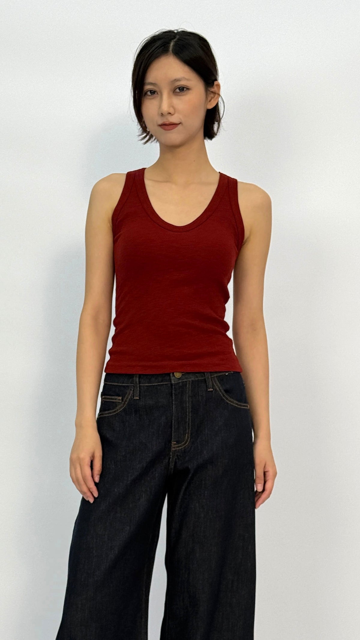 Jennie Burgundy Ribbed Tank