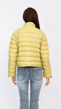 Chartreuse Contrast Cropped Down Jacket