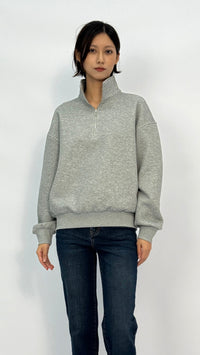 Tiff Heather Grey Quarter-Zip Sweatshirt