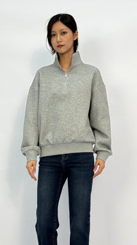 Tiff Heather Grey Quarter-Zip Sweatshirt