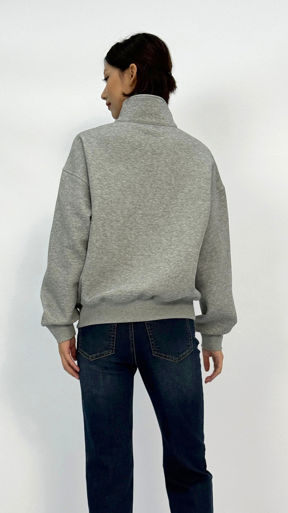Tiff Heather Grey Quarter-Zip Sweatshirt