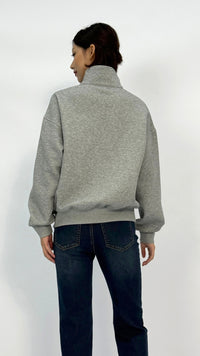 Tiff Heather Grey Quarter-Zip Sweatshirt