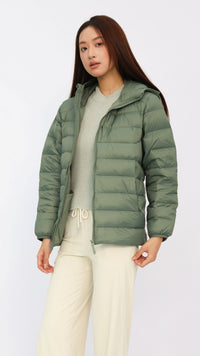 Hanna Green Hooded Goose Down Jacket