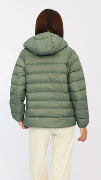 Hanna Green Hooded Goose Down Jacket