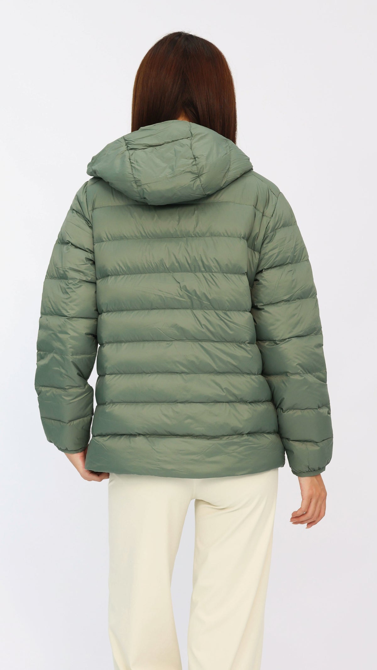Hanna Green Hooded Goose Down Jacket
