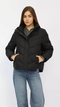 Tate Black Quilted Puffer Jacket