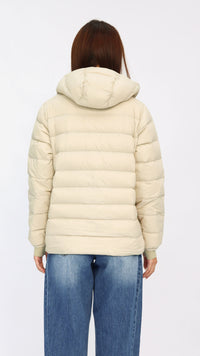 Hanna Cream Hooded Goose Down Jacket