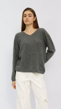 Eve Grey V-Neck Sweater