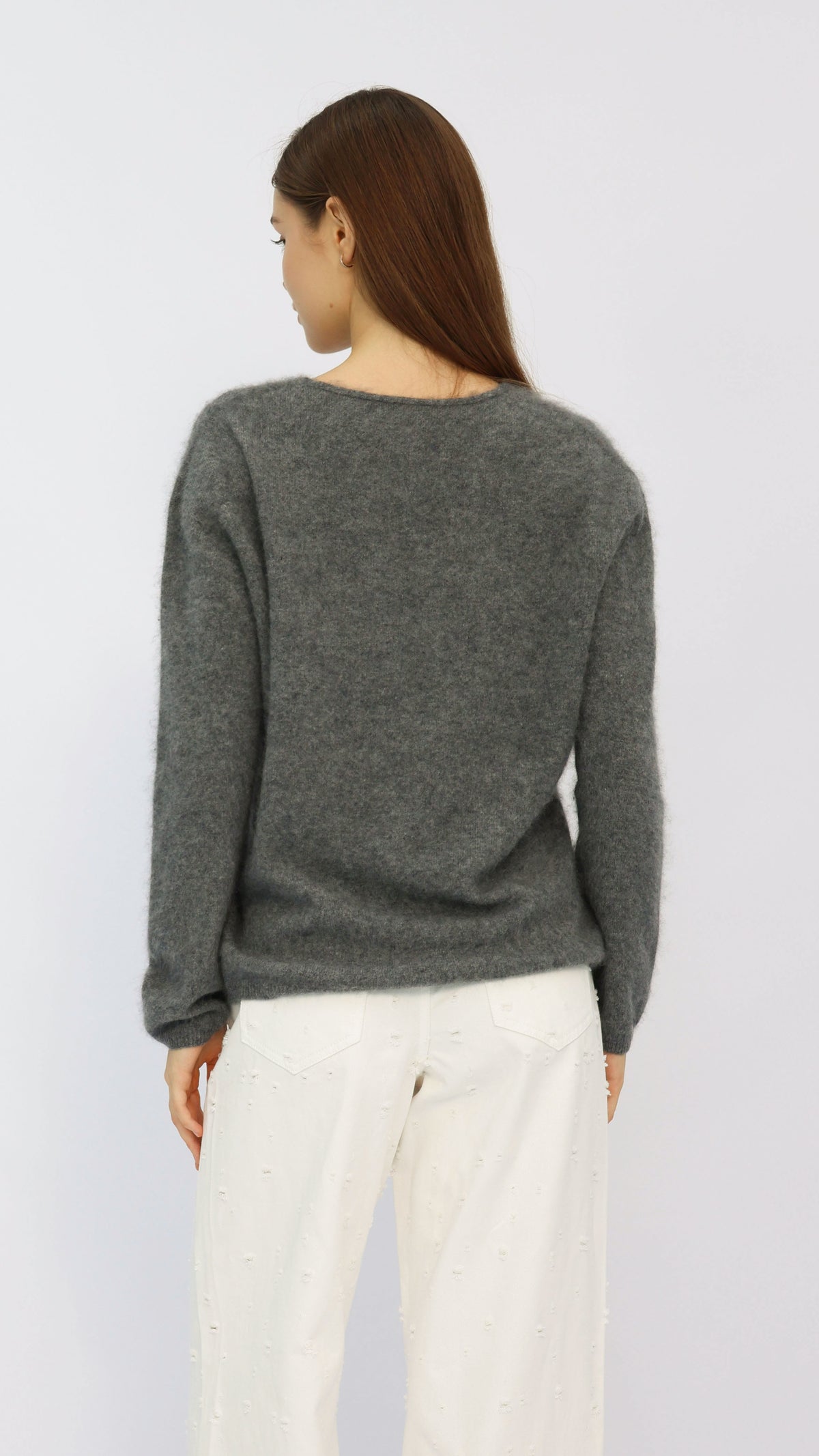 Eve Grey V-Neck Sweater