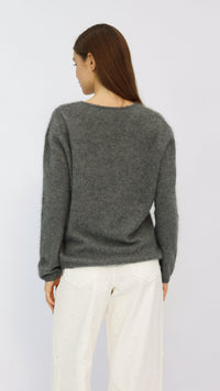Eve Grey V-Neck Sweater