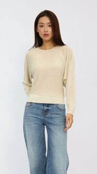 Krista Oatmeal Back Cutout Top