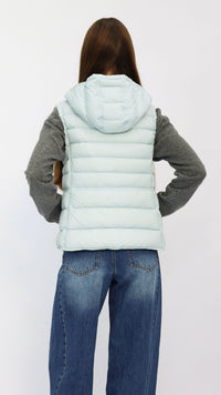Baby Blue Hooded Down Vest