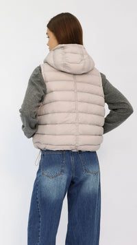 Lilac Hooded Cropped Down Vest