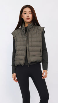 Taupe Cropped Down Vest