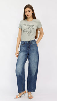 Dark Wash High Waisted Barrel Jeans