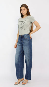 Dark Wash High Waisted Barrel Jeans