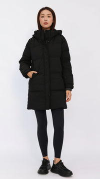 Teagan Black Mid Length Down Jacket
