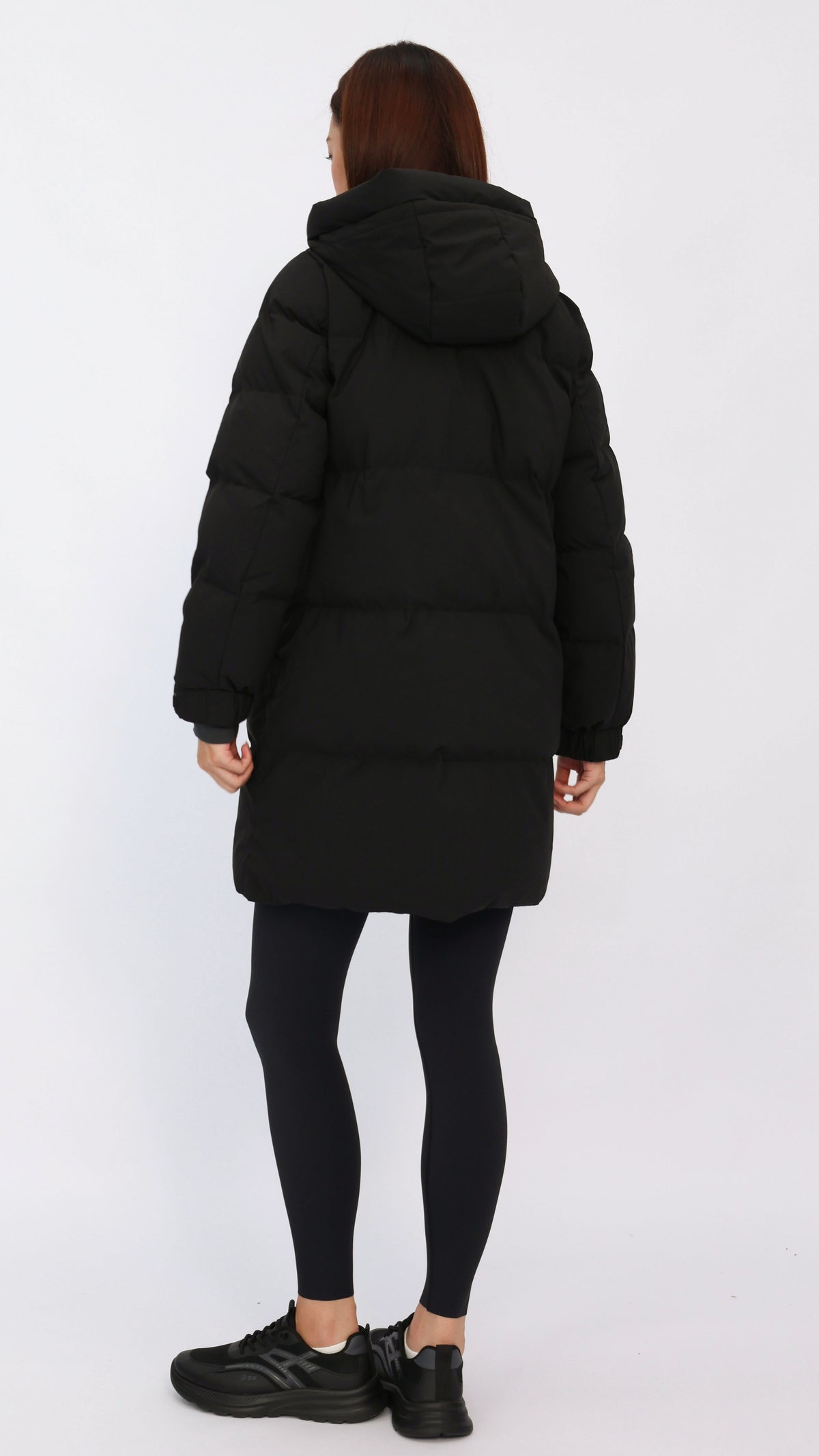 Teagan Black Mid Length Down Jacket