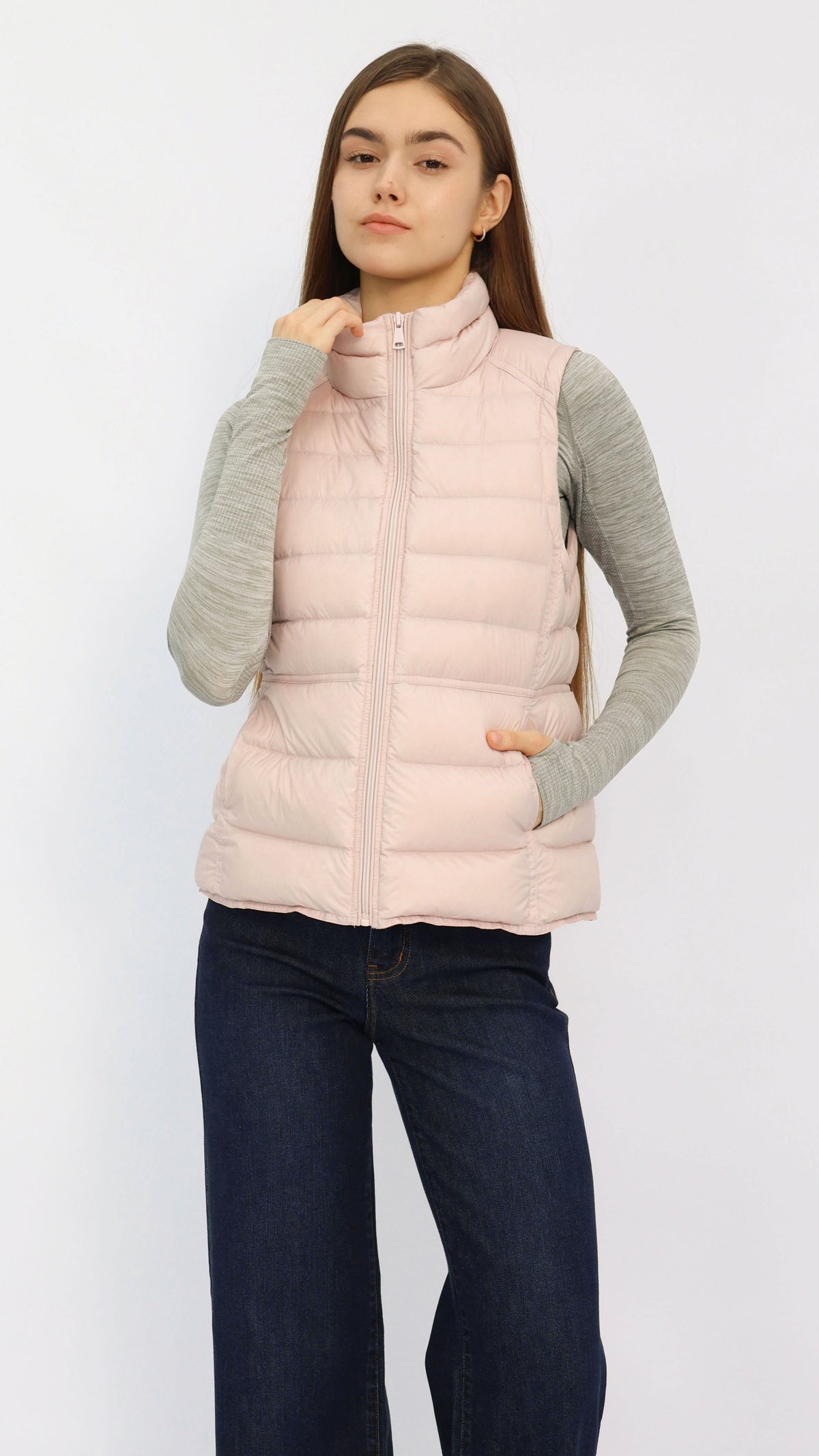 Gaia Pink Fitted Waist Down Vest