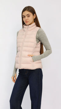 Gaia Pink Fitted Waist Down Vest