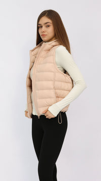 Blush Hooded Cropped Down Vest