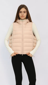 Blush Hooded Cropped Down Vest