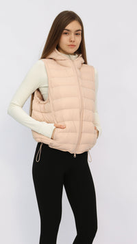 Blush Hooded Cropped Down Vest