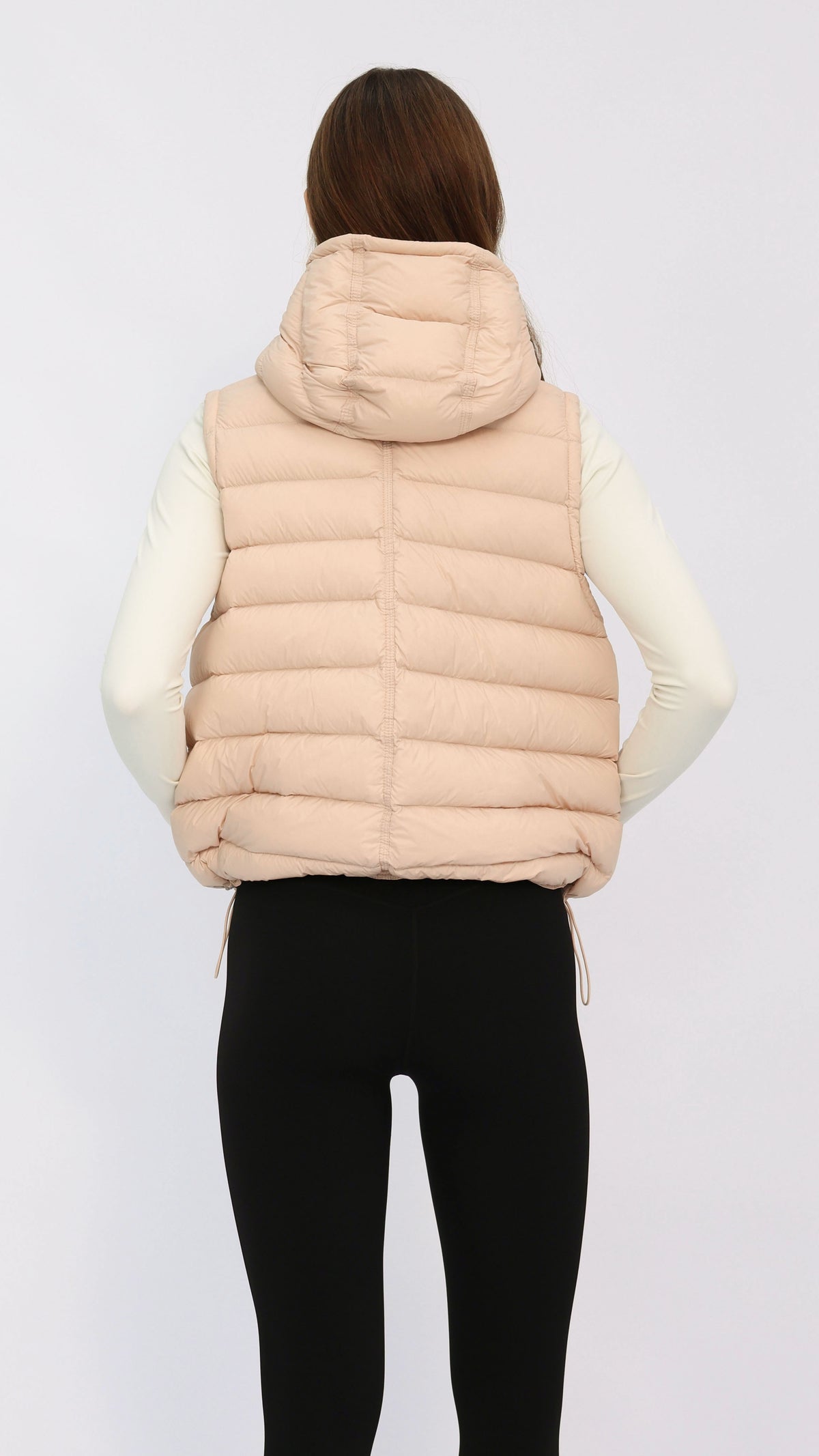Blush Hooded Cropped Down Vest