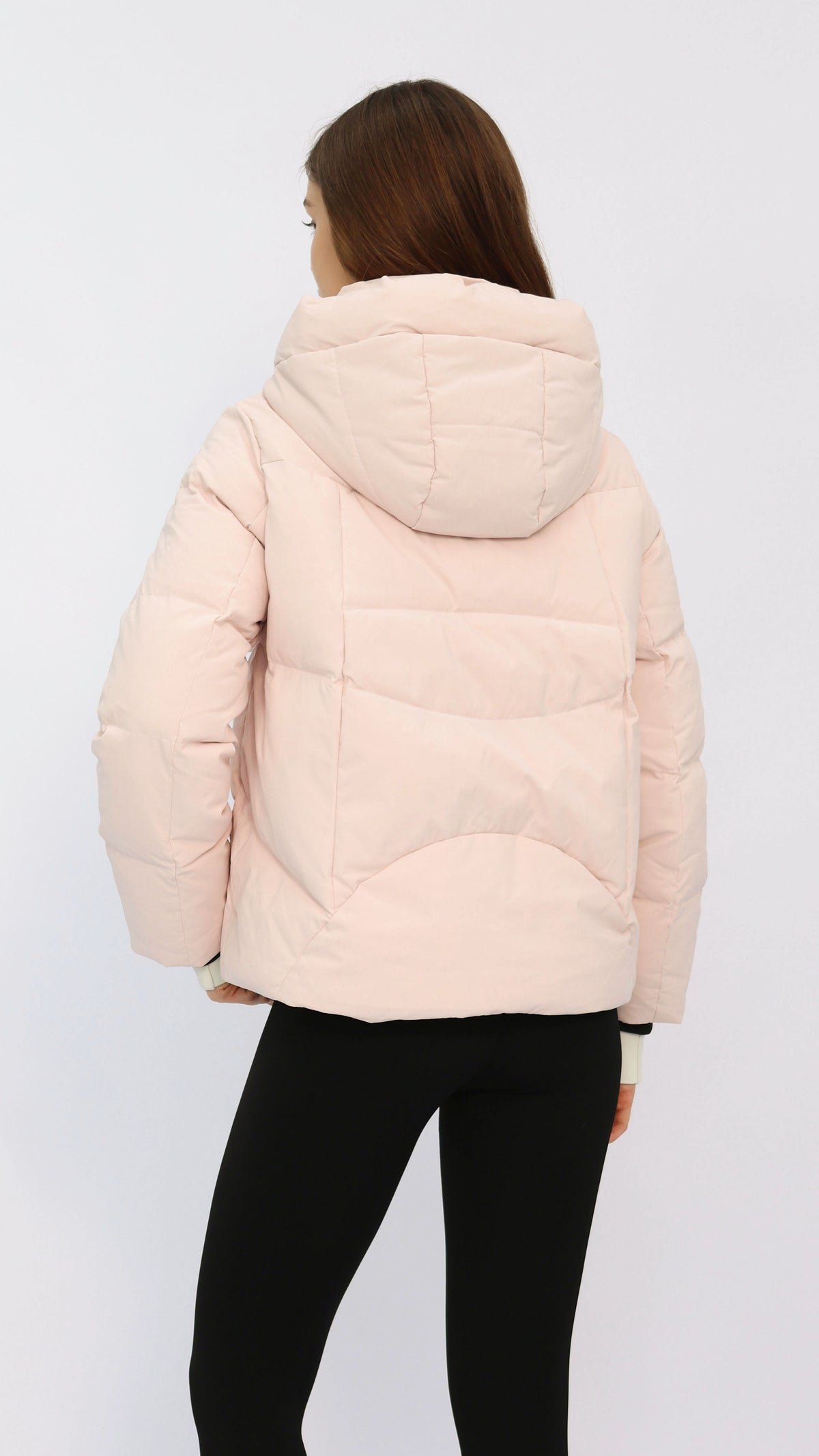 Carly Pink Drawstring Hood Puffer Jacket