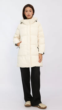 Teagan Cream Mid Length Down Jacket