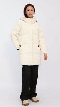 Teagan Cream Mid Length Down Jacket