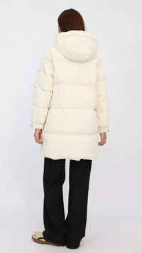 Teagan Cream Mid Length Down Jacket