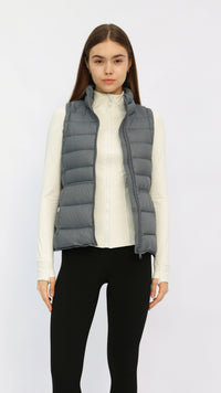 Gaia Grey Fitted Waist Down Vest