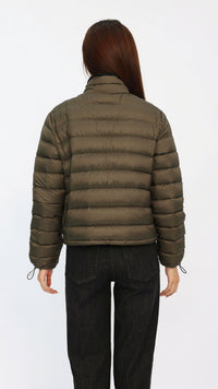 Olive Contrast Cropped Down Jacket