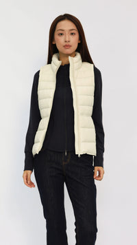 Gaia Cream Fitted Waist Down Vest