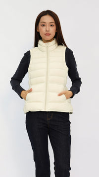 Gaia Cream Fitted Waist Down Vest