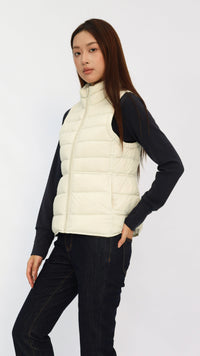 Gaia Cream Fitted Waist Down Vest