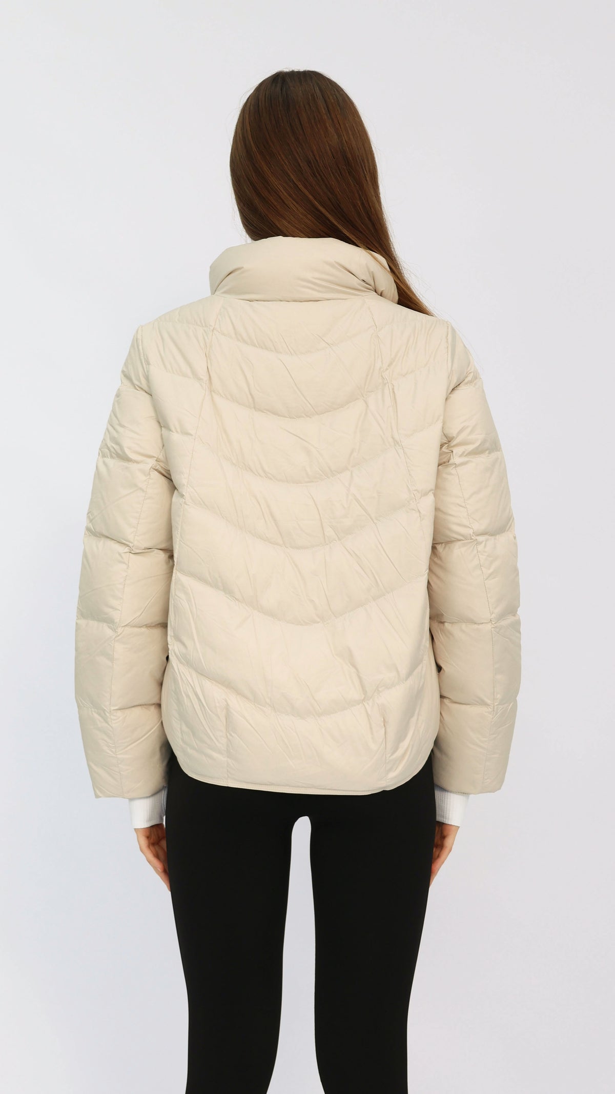 Tate Cream Quilted Puffer Jacket