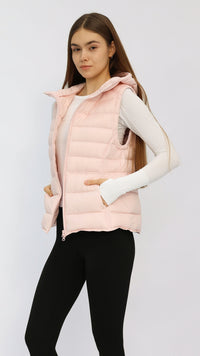 Light Pink Hooded Down Vest