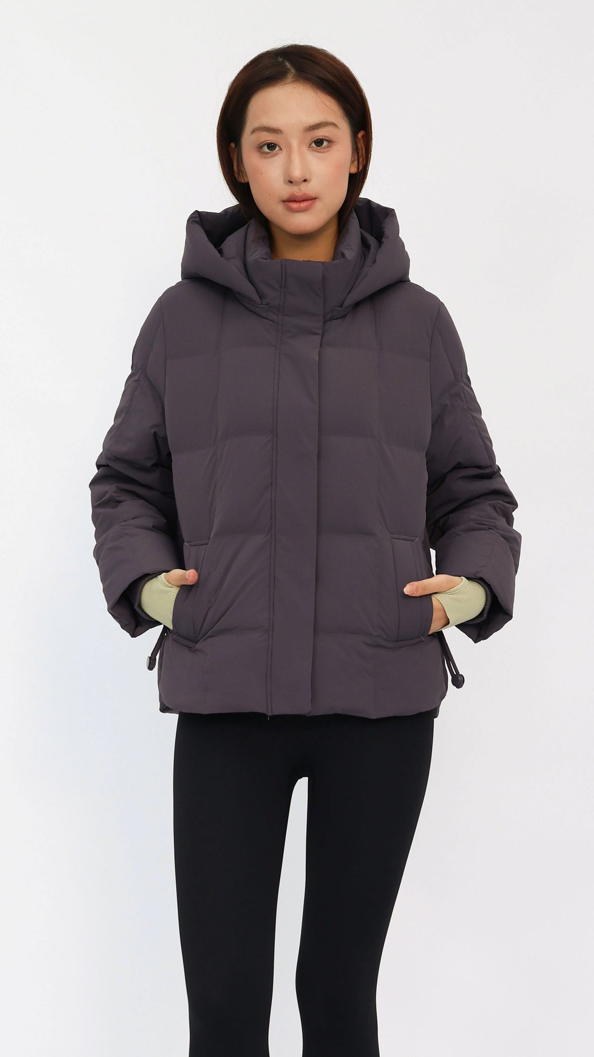 Casey Plum Cropped Puffer Jacket