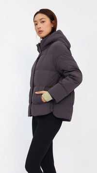 Casey Plum Cropped Puffer Jacket