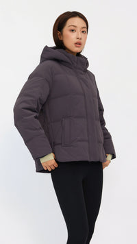 Casey Plum Cropped Puffer Jacket