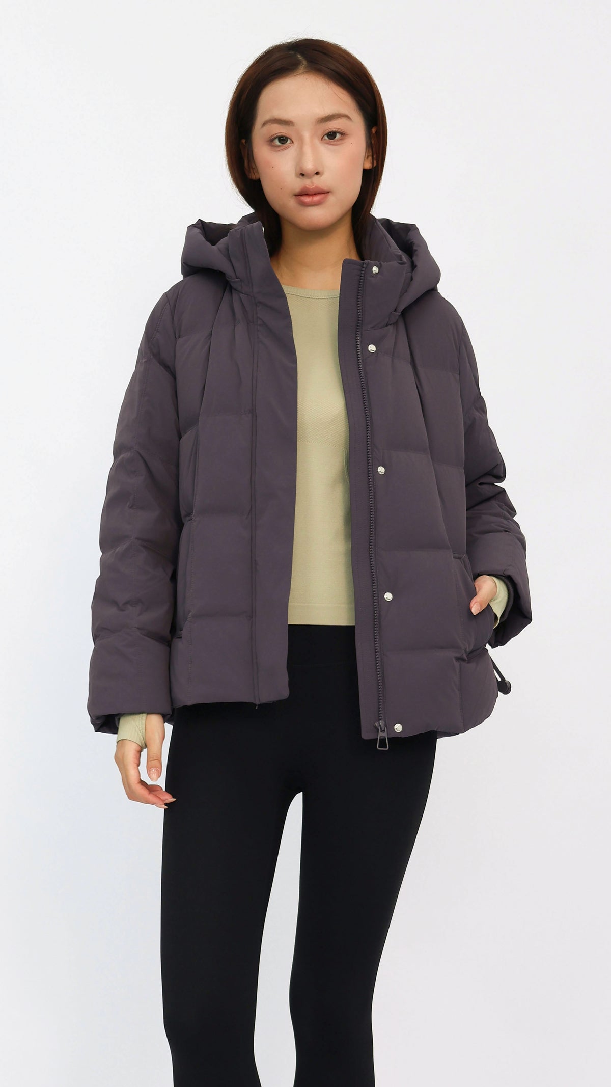 Casey Plum Cropped Puffer Jacket