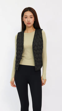 Black Cropped Quilted Vest
