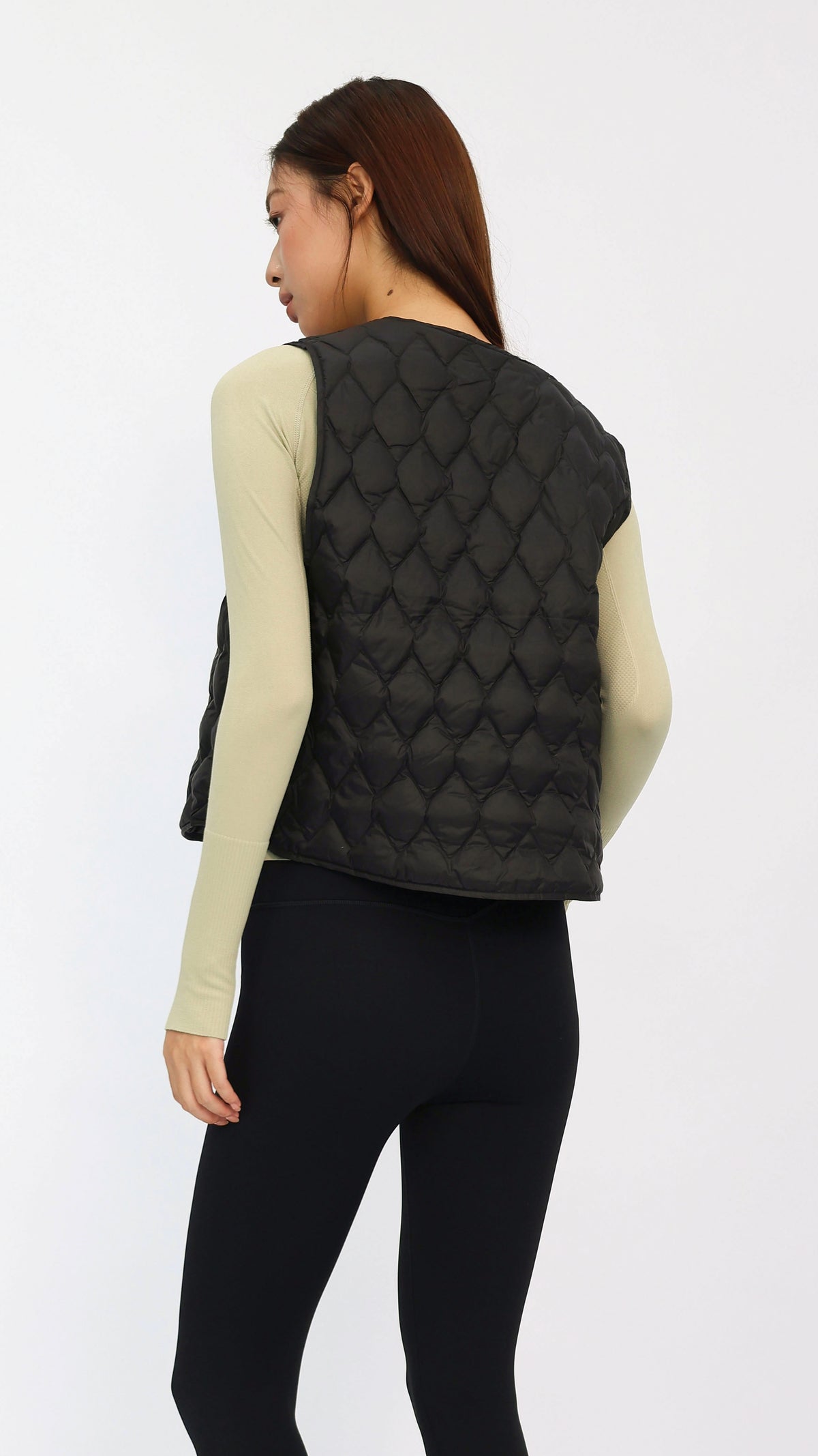 Black Cropped Quilted Vest
