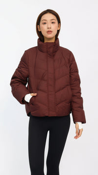 Tate Burgundy Quilted Puffer Jacket