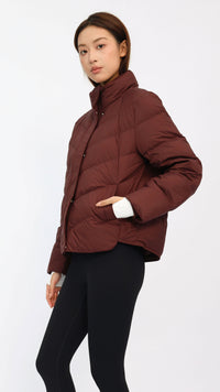 Tate Burgundy Quilted Puffer Jacket