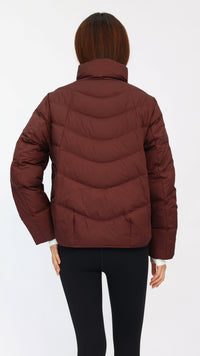 Tate Burgundy Quilted Puffer Jacket