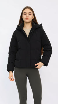 Casey Black Cropped Puffer Jacket