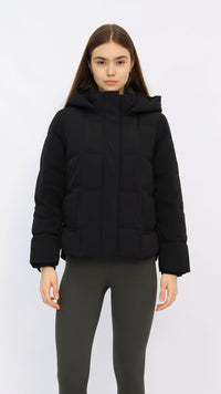 Casey Black Cropped Puffer Jacket